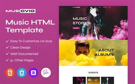Musicvio - Music Bootstrap HTML5 Website Template