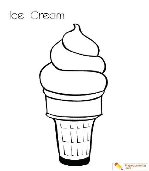 Ice Cream Cone Coloring Page 03 | Free Ice Cream Cone Coloring Page