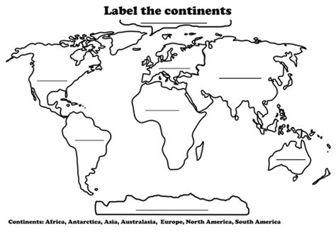 Label the continents | Teaching Resources