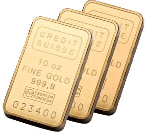 10oz Credit Suisse Gold Bullion Bars Wholesale Prices