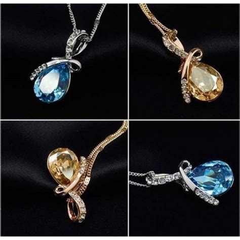 Swarovski Crystal Drop Necklace - Buyon.pk