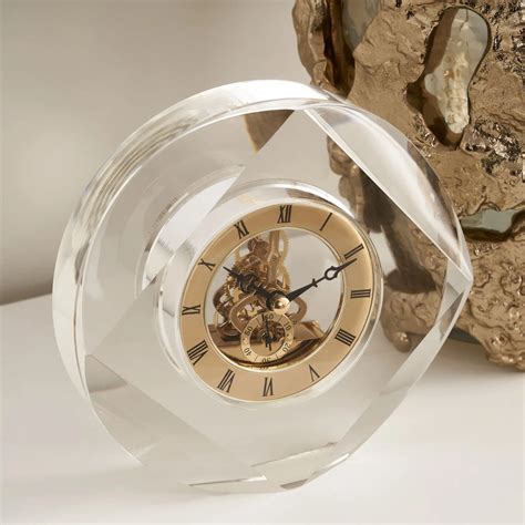 Cambridge Crystal Table Glass Clock