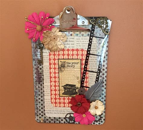 Handmade Decorated Mini Clipboard Art With Multi Colored Flowers - Etsy