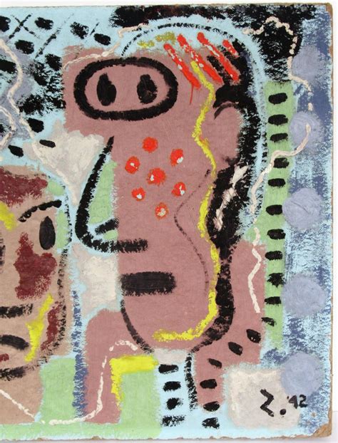 1940s American Modernist Painting of Three Faces For Sale at 1stDibs