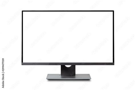 Computer monitor white screen, isolated on white background. 스톡 사진 | Adobe Stock