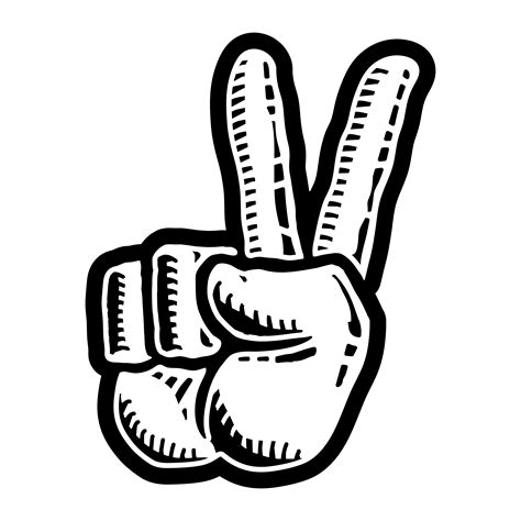 Hand peace sign cartoon vector illustration 554645 Vector Art at Vecteezy