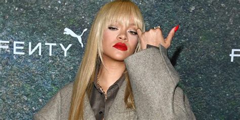 Rihanna Updates Honey Blonde Hair With Bold Bangs