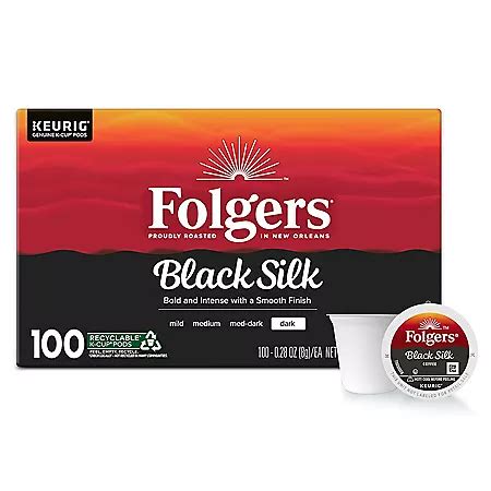 Folgers Black Silk Coffee K-Cups, Dark Roast (100 ct.) - Sam's Club