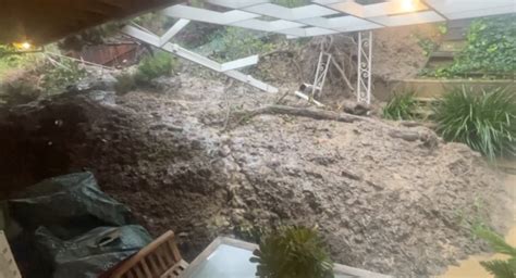 Baldwin Hills home seriously damaged by mudslide