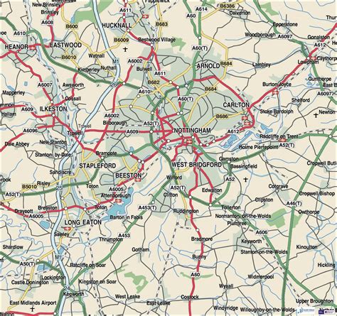 Nottingham Map and Nottingham Satellite Image