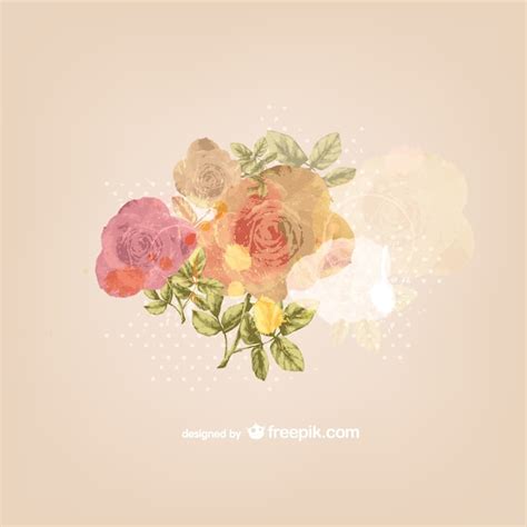 Watercolor roses background | Free Vector