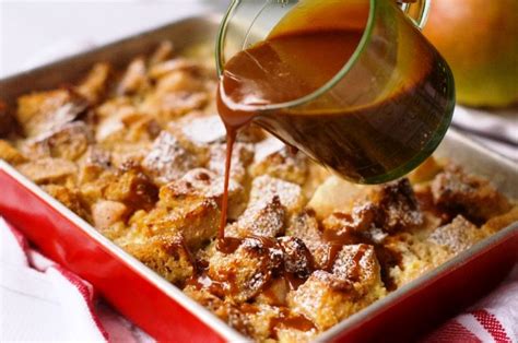 Pear-Bread-Pudding-with caramel sauce - Fill My Recipe Book