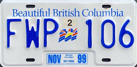 British Columbia 1999 Thin Decal – Jeff's License Plates