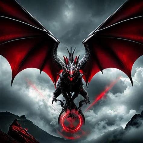 Red eyes black metal dragon