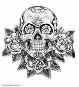 Detailed Skull Coloring Pages sketch template