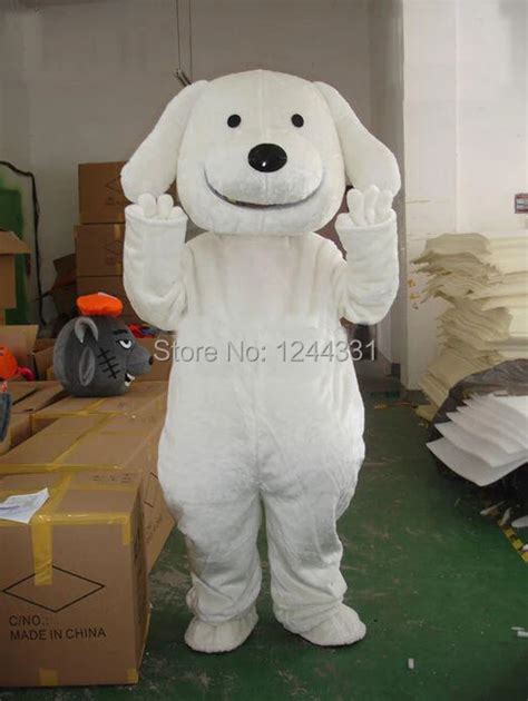 Hot selling 2015 Professional New White Puppy Dog Mascot Costume Adult Size on Aliexpress.com ...