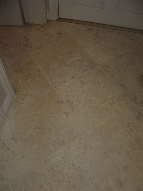 Travertine tile floor AFTER cleaning sealing - Tucson AZ | Arizona Tile & Grout