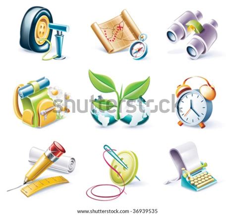 Vector Cartoon Style Icon Set Part Stock Vector (Royalty Free) 36939535 ...