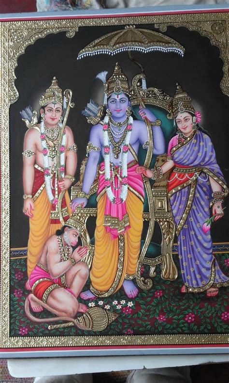 Gold Ram Darbar Painting, Size: 26*32 Inch, Shree Art Workshop | ID: 10991199262