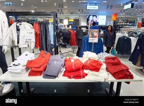 HONG KONG - CIRCA JANUARY, 2016: H & M store in Hong Kong. H and M ...