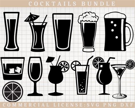 Cocktails SVG Cocktail Party SVG Cocktail Clipart Drinks - Etsy UK