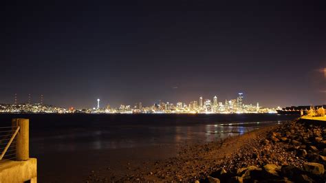 Brown seashore, Seattle, night, stars, beach HD wallpaper | Wallpaper Flare