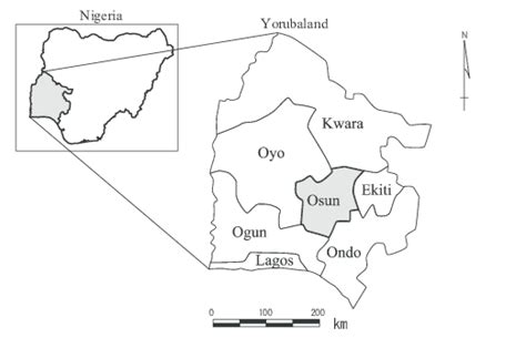 Map of Yorubaland in the States of Western Nigeria | Download ...