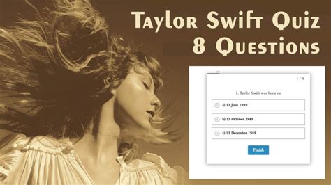 Taylor Swift Facts Quiz - 8 Questions for Swifties