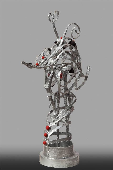 Angelo Canevari - Commander - Surrealist Multimedia Sculpture, Contemporary Italian Art, Silver ...