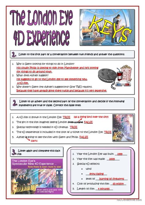 THE LONDON EYE 4D EXPERIENCE pictur…: English ESL worksheets pdf & doc