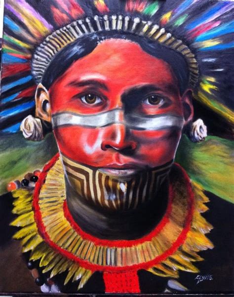 YANOMAMI TRIBE original oil paint on canvas artist: ely from P.R. | Original oil painting, Oil ...