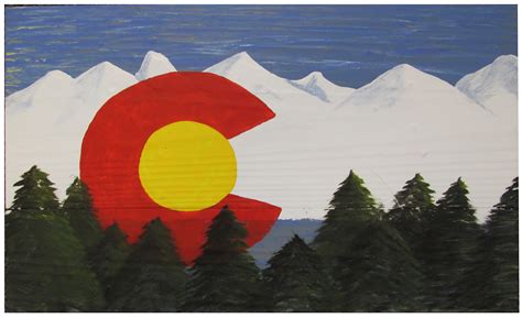 PB92 Colorado Flag With a Mountain Theme Hand Painted on Textured Hard Board. - Etsy