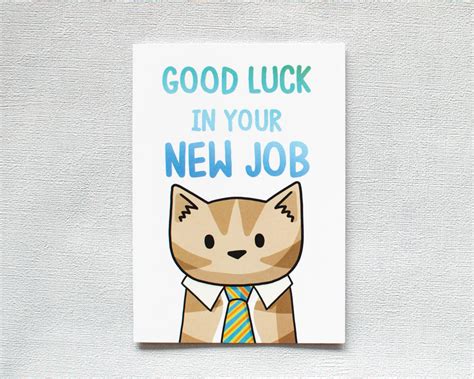 Good Luck In Your New Job - Greetings Card - DoodleCats Shop