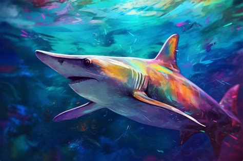 Premium AI Image | Hammerhead shark colorful Generate Ai