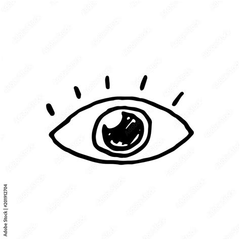 Handdrawn doodle eye icon. Hand drawn black sketch. Sign symbol ...