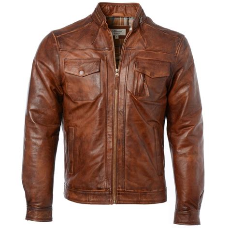 Mens Leather Jacket Tan : Edinburgh | Mens Leather Jackets