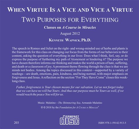 When Virtue is a Vice and Vice a Virtue – Foundation for "A Course in ...