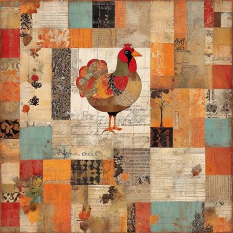 Autumn Bird Patchwork Quilt Art Free Stock Photo - Public Domain Pictures