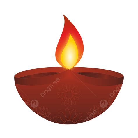 Deepak Red Color Vector, Diwali Diya Brown Color Design, Transprent ...