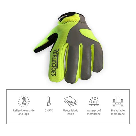 Fluorescent Reflective Winter Gloves High Viz for Cycling, Running, and ...