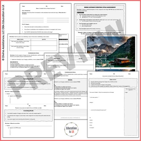 Of Mice and Men Chapter 1 Activity - George & Lennie Character Analysis ...