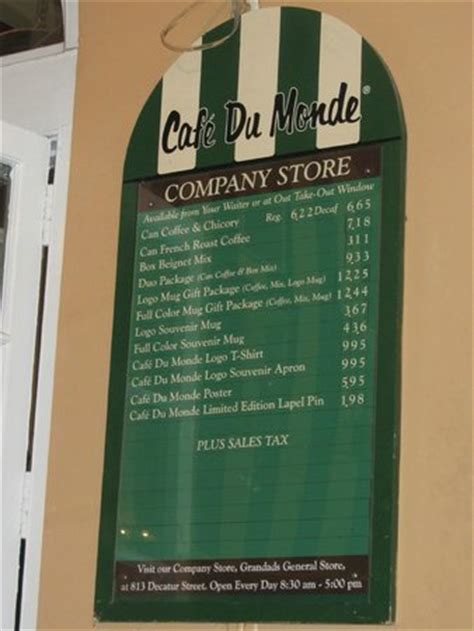 Menu - Picture of Cafe Du Monde, New Orleans - TripAdvisor