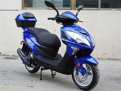 200cc Gas Moped Scooter Falcon Blue, 200cc Automatic CVT Engine, Big ...