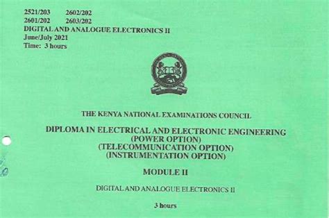 Digital and analogue electronics II KNEC past papers latest » newsspot.co.ke