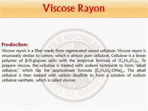 Textile Knowledge: Viscose Rayon Preparation Reaction & Properties