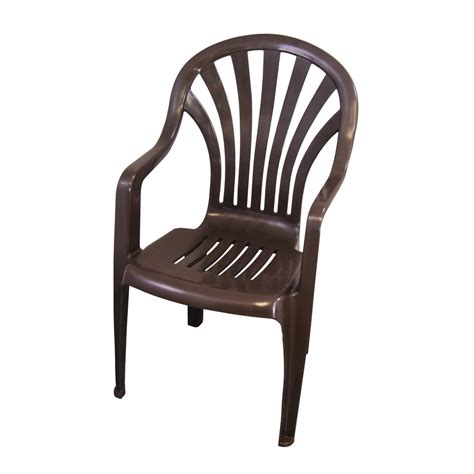 Gracious Living Earth (Dark Brown) Seat Plastic Stackable Patio Dining ...