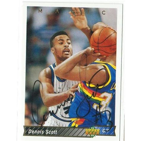 Dennis Scott Orlando Magic Autographed 1992-93 Upper Deck Card Autographed