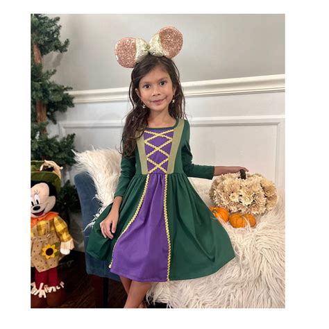 Hocus Pocus Winnie Witch Dress, Hocus Pocus Girls Dress, Witch Cotton Dress, Christmas Dress Up ...