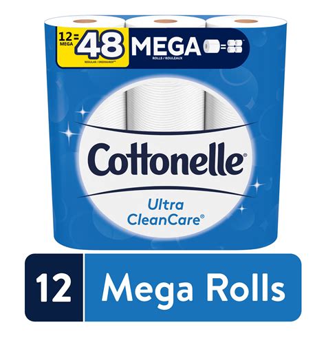 Cottonelle Ultra CleanCare Strong Toilet Paper, 12 Mega Rolls - Walmart ...