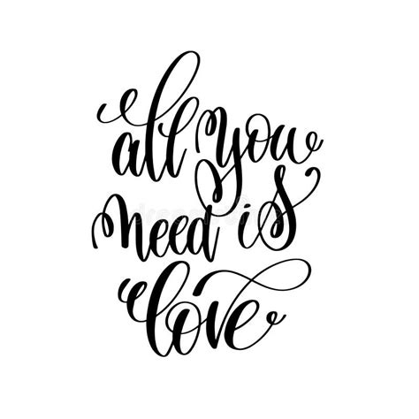 All You Need Is Love Handwritten Typographic Poster, Ink Stock Vector ...